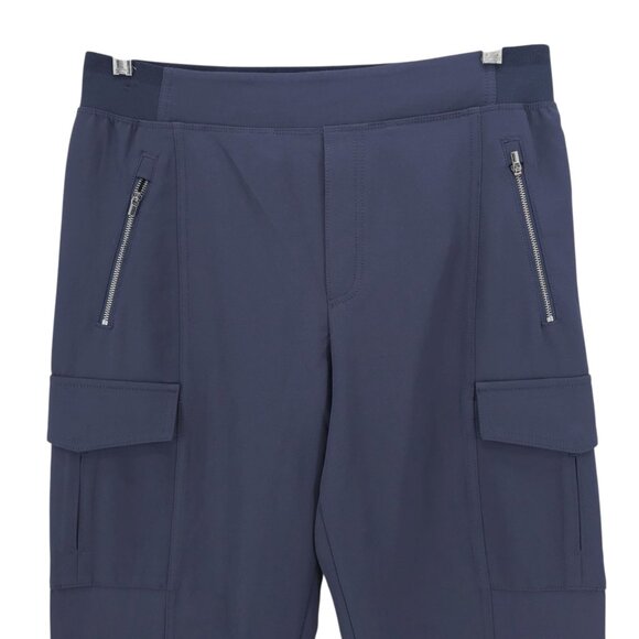 ATHLETA Endless High Rise Cargo Pant Navy Blue Stretch Elastic Waist PETITE 12P - Picture 2 of 8